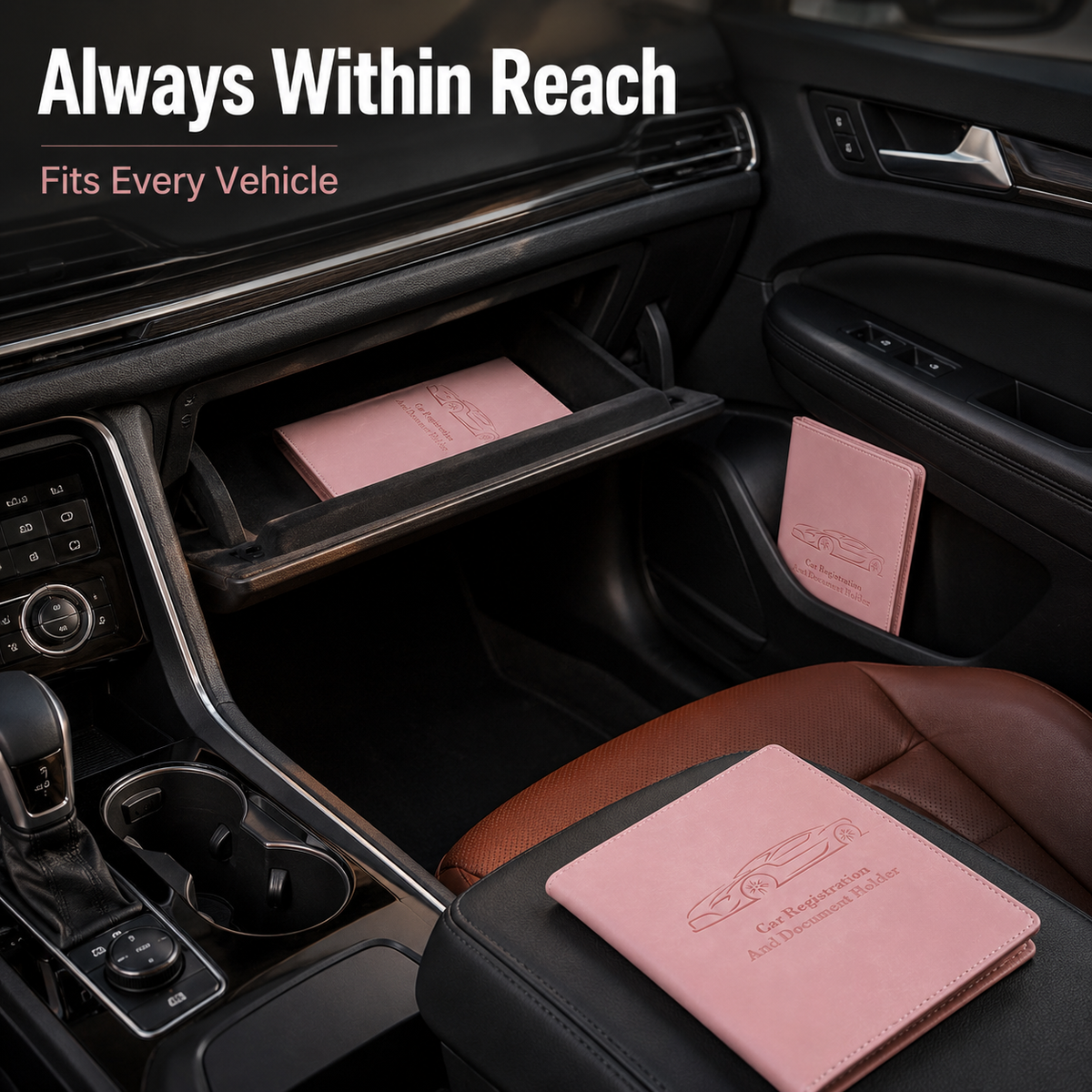 π Car Registration & Insurance Document Holder | Premium PU Leather Organizer