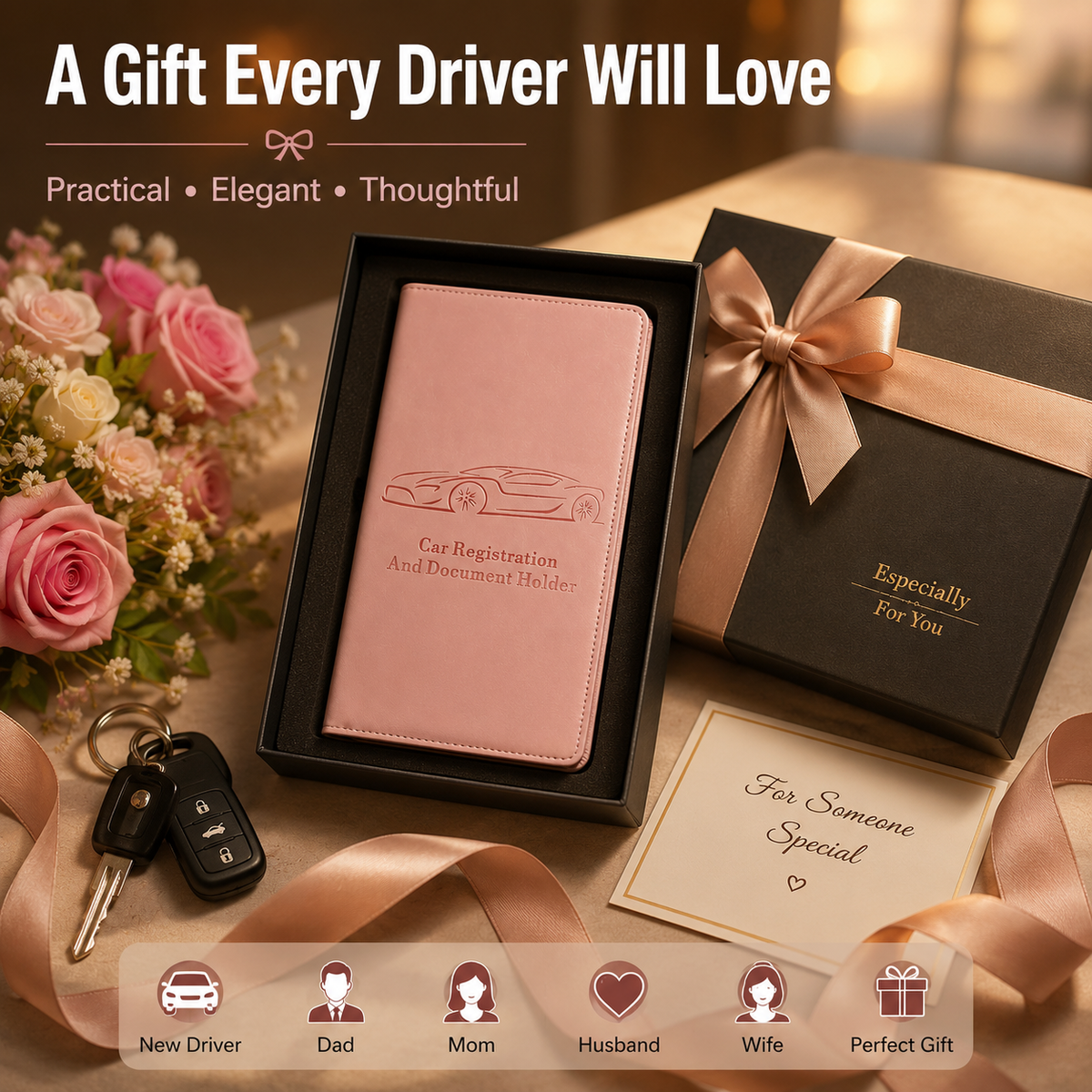 π Car Registration & Insurance Document Holder | Premium PU Leather Organizer