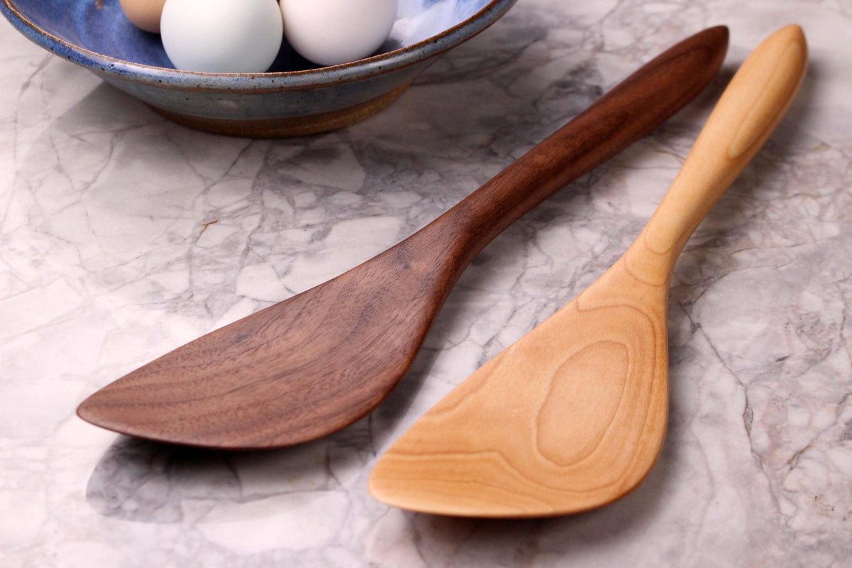 Handmade Walnut Wood Saute Spurtle Kitchen Utensil for Stirring and Mixing