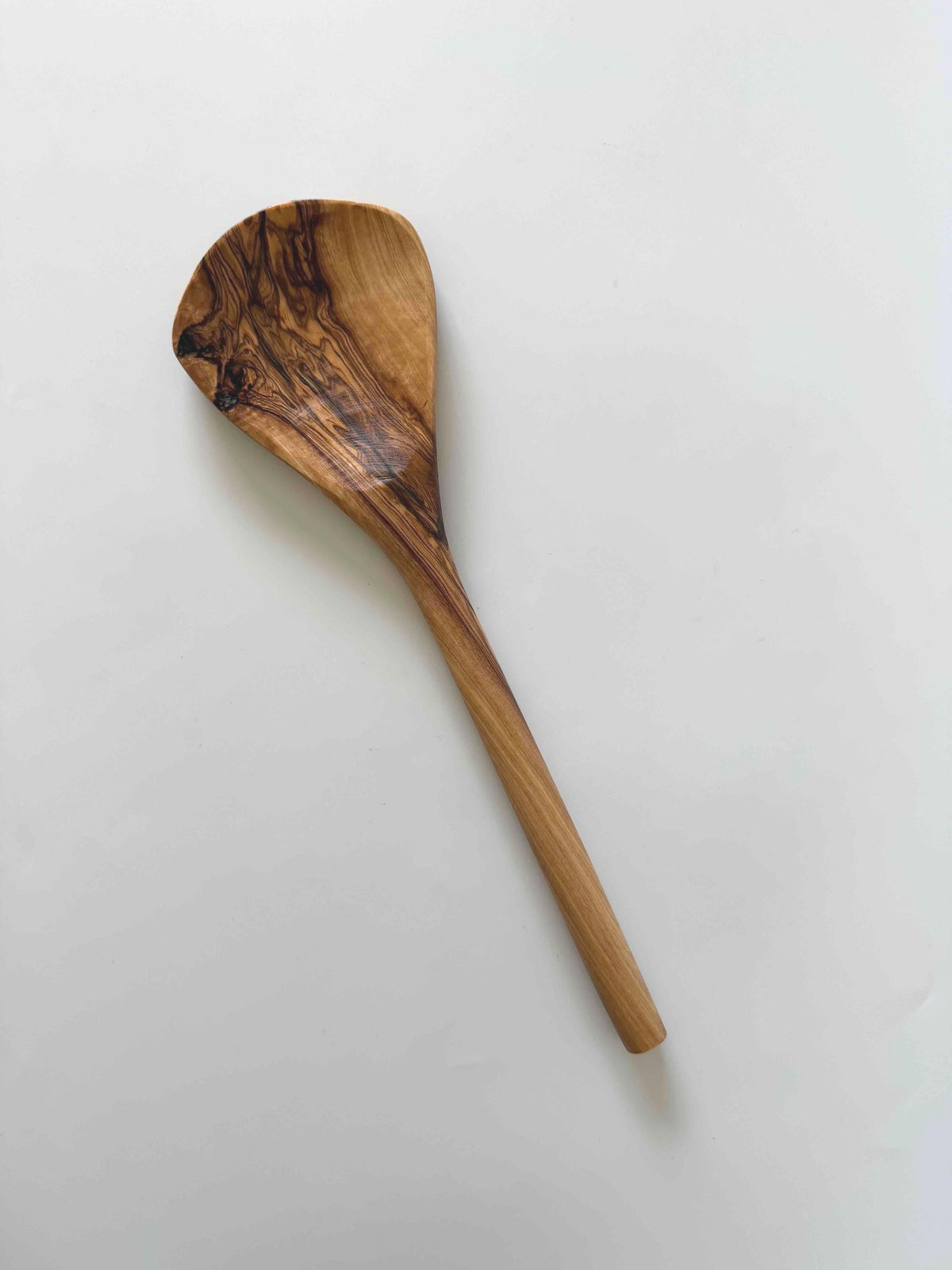 Olive Wood Cooking Spoon, Triangular Head, 12 Inch