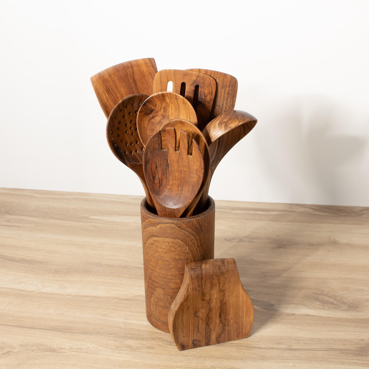 Teak Kitchen Utensil Set: Wood Spoons and Spatulas